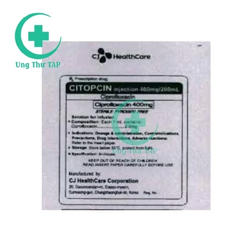 Citopcin Injection 400mg/200ml CJ Healthcare - Trị nhiễm khuẩn